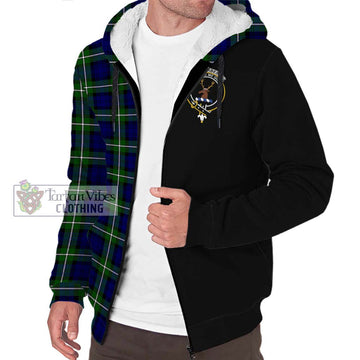 Forbes Modern Tartan Sherpa Hoodie with Family Crest and Half Of Me Style