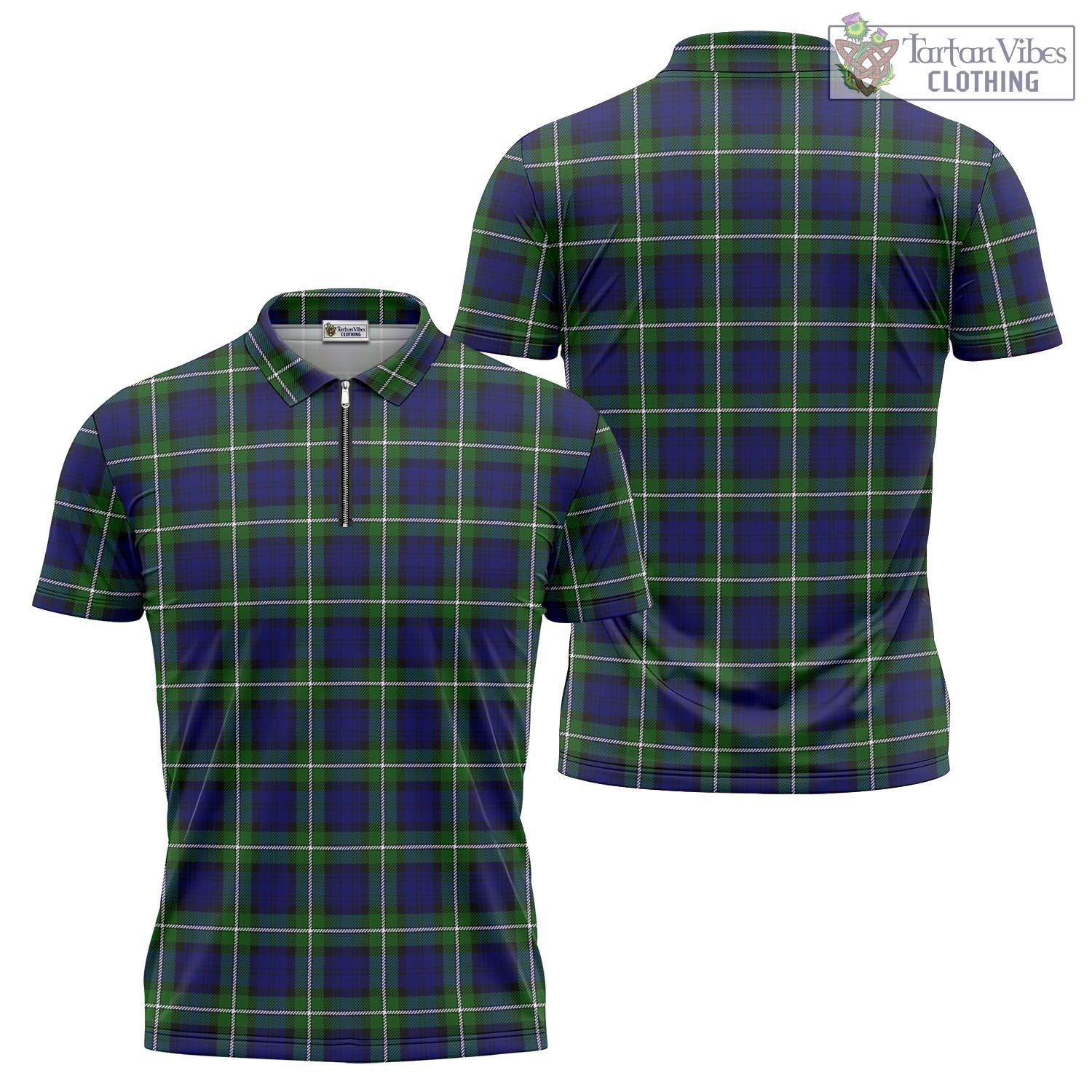 Tartan Vibes Clothing Forbes Modern Tartan Zipper Polo Shirt