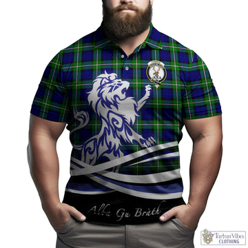 Forbes Modern Tartan Polo Shirt with Alba Gu Brath Regal Lion Emblem