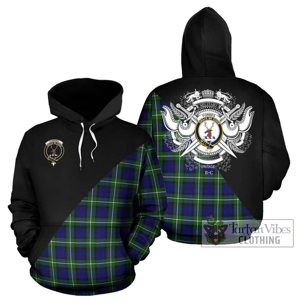 Forbes Modern Tartan Hoodie with Family Crest and Military Logo Style Zip Hoodie - Tartanvibesclothing Shop