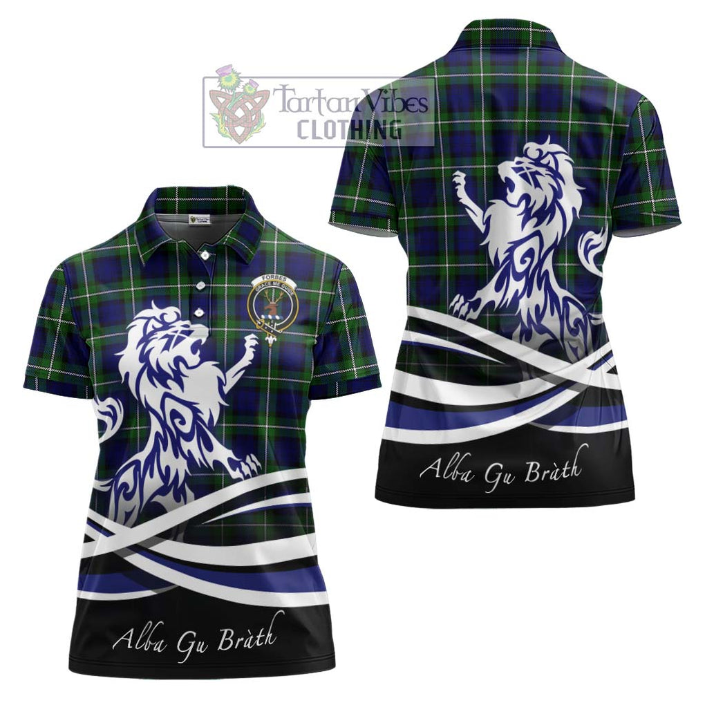 Forbes Modern Tartan Women's Polo Shirt with Alba Gu Brath Regal Lion Emblem Women - Tartanvibesclothing Shop