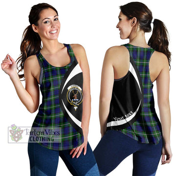 Forbes Modern Tartan Women's Racerback Tanks with Family Crest Circle Style