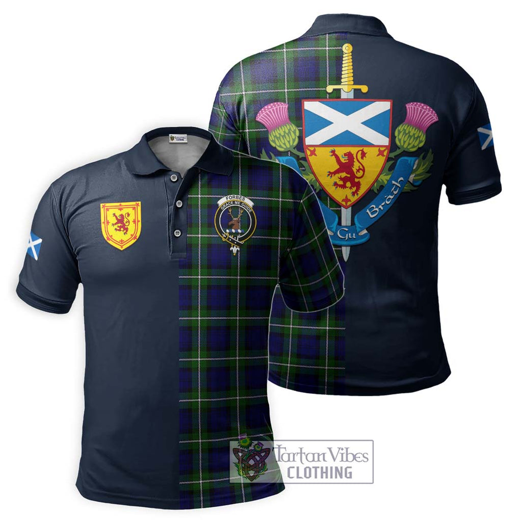 Tartan Vibes Clothing Forbes Modern Tartan Polo Shirt with Scottish Lion Royal Arm Half Style