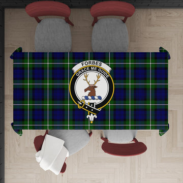 Forbes Modern Tartan Tablecloth with Family Crest