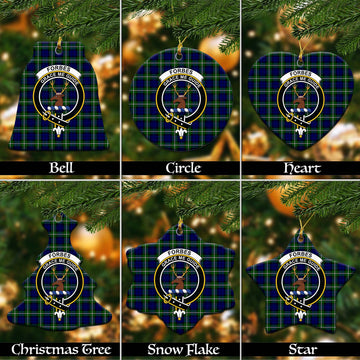 Forbes Modern Tartan Christmas Ceramic Ornaments with Family Crest