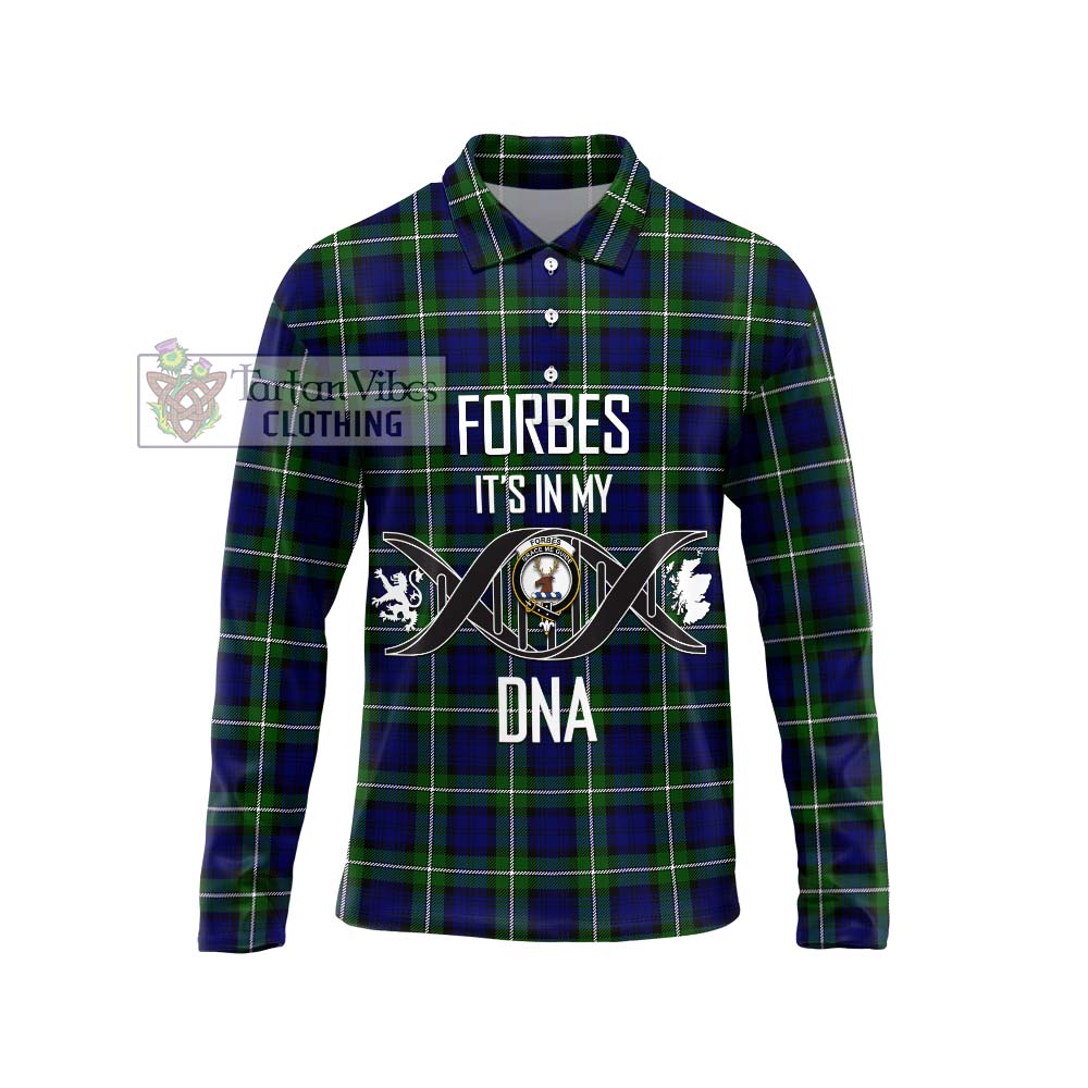 Forbes Modern Tartan Long Sleeve Polo Shirt with Family Crest DNA In Me Style Unisex - Tartanvibesclothing Shop