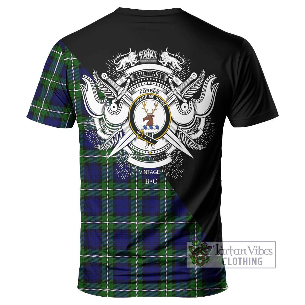 Forbes Modern Tartan T-Shirt with Family Crest and Military Logo Style - Tartanvibesclothing Shop