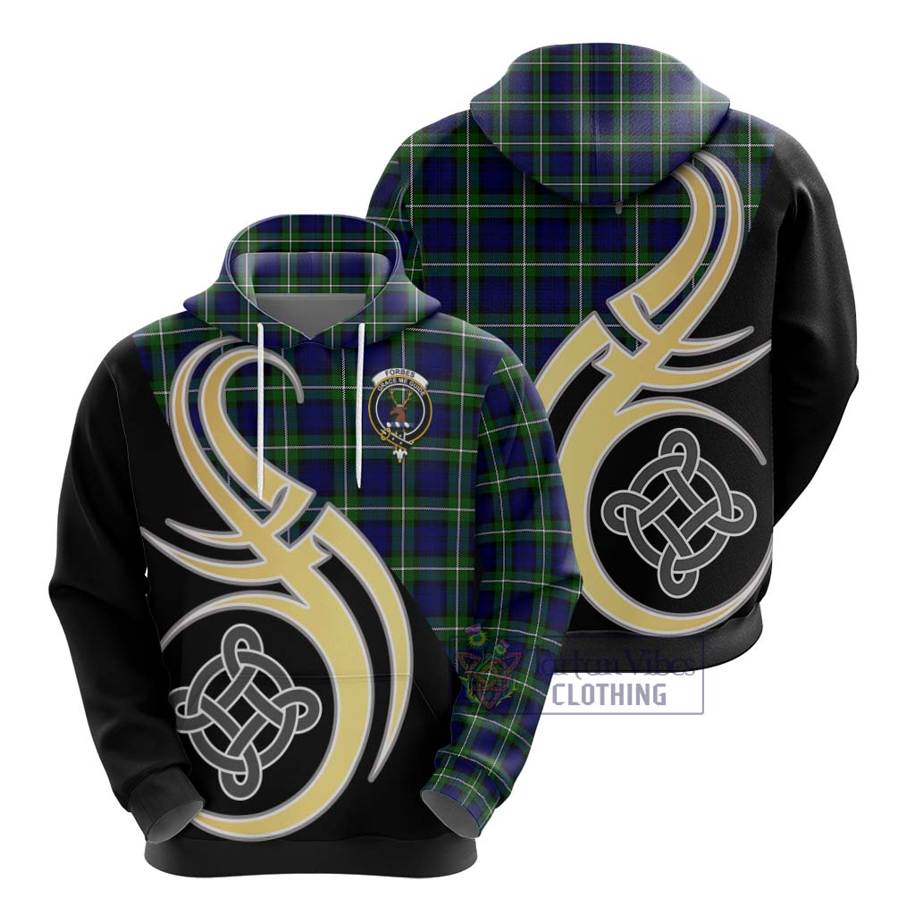 Forbes Modern Tartan Hoodie with Family Crest and Celtic Symbol Style - Tartan Vibes Clothing