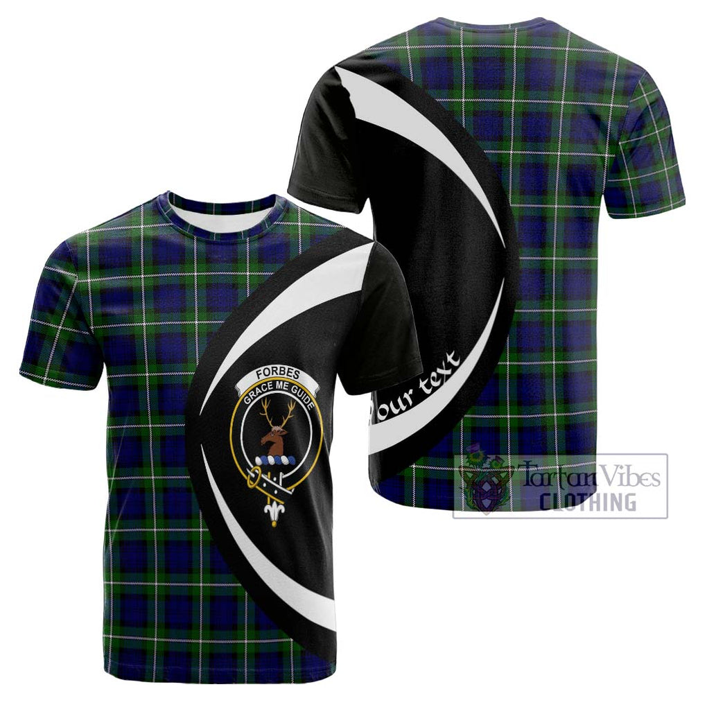 Tartan Vibes Clothing Forbes Modern Tartan Cotton T-shirt with Family Crest Circle Style