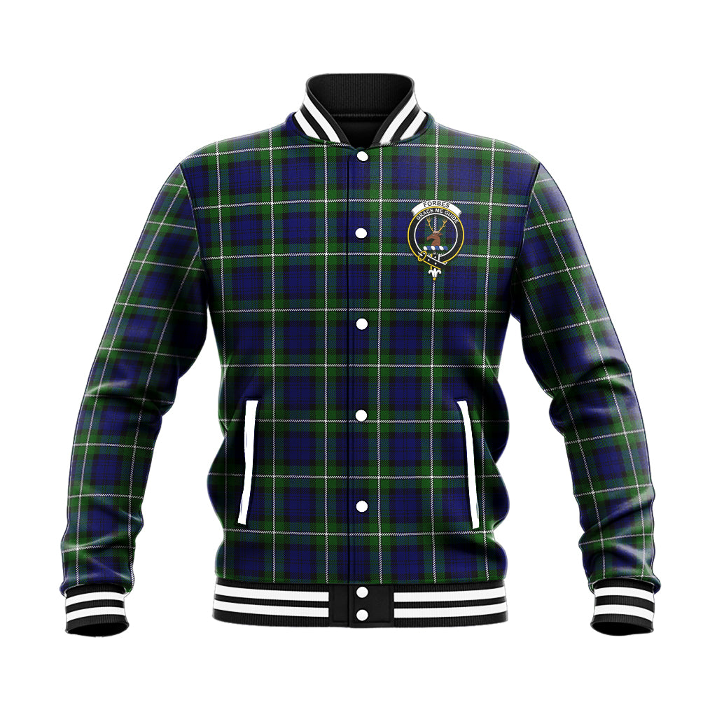 Forbes Modern Tartan Baseball Jacket with Family Crest - Tartan Vibes Clothing