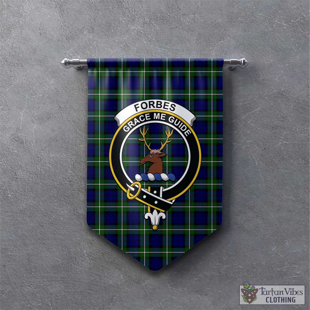 Tartan Vibes Clothing Forbes Modern Tartan Gonfalon, Tartan Banner with Family Crest