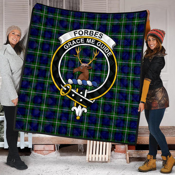 Forbes Modern Tartan Quilt with Family Crest