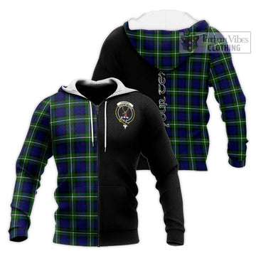 Forbes Modern Tartan Knitted Hoodie with Family Crest and Half Of Me Style