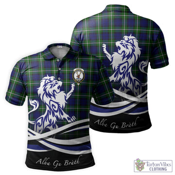 Forbes Modern Tartan Polo Shirt with Alba Gu Brath Regal Lion Emblem