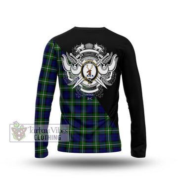 Forbes Modern Tartan Long Sleeve T-Shirt with Family Crest and Military Logo Style