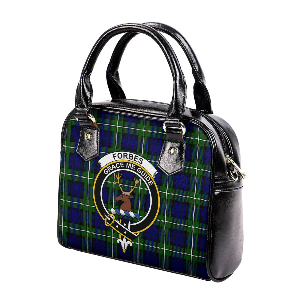 Forbes Modern Tartan Shoulder Handbags with Family Crest - Tartanvibesclothing