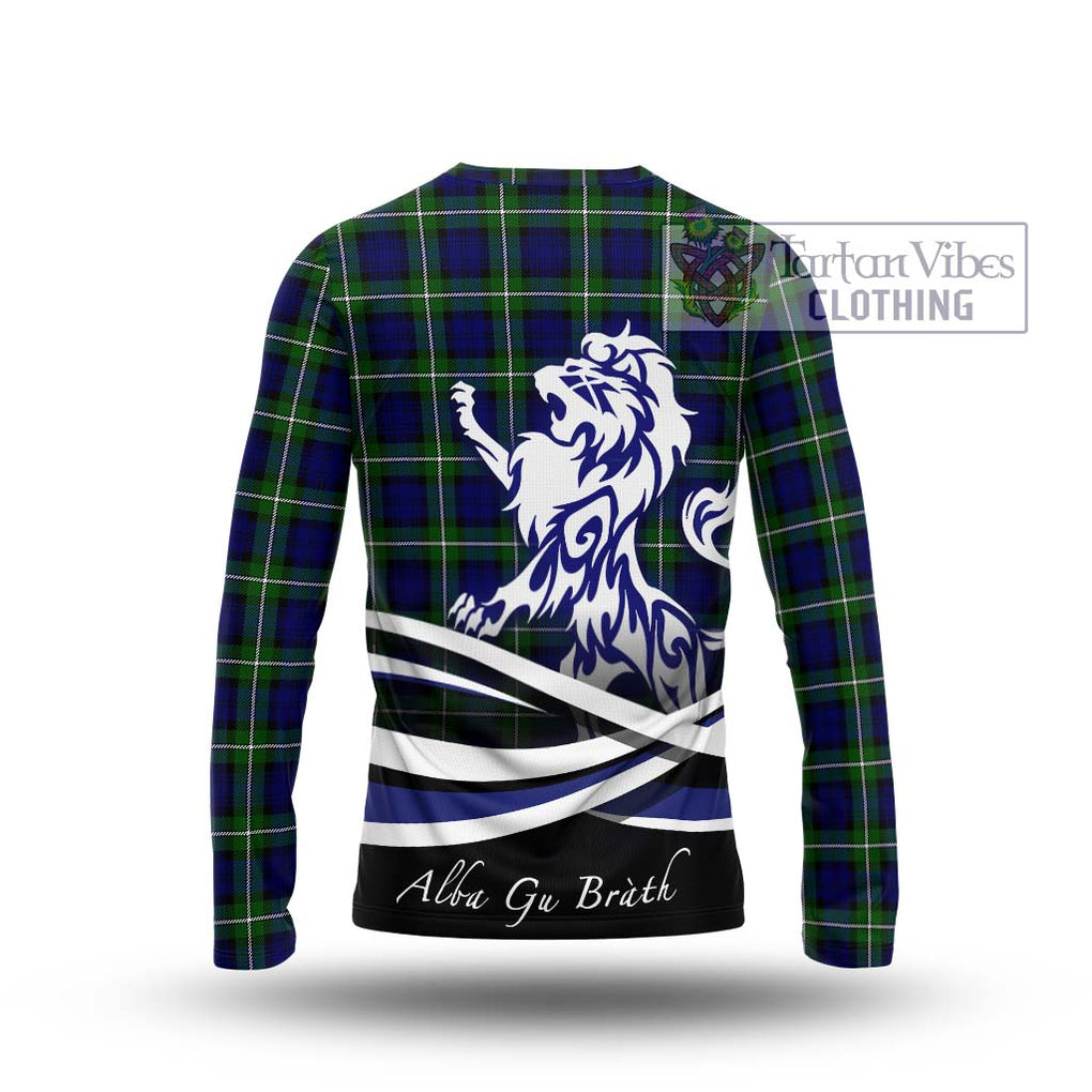 Forbes Modern Tartan Long Sleeve T-Shirt with Alba Gu Brath Regal Lion Emblem - Tartanvibesclothing Shop