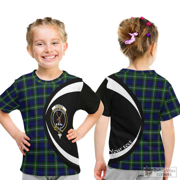 Forbes Modern Tartan Kid T-Shirt with Family Crest Circle Style