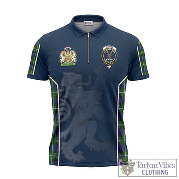 Forbes Modern Tartan Zipper Polo Shirt with Family Crest and Lion Rampant Vibes Sport Style