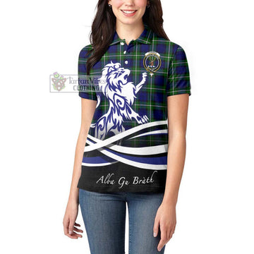 Forbes Modern Tartan Women's Polo Shirt with Alba Gu Brath Regal Lion Emblem