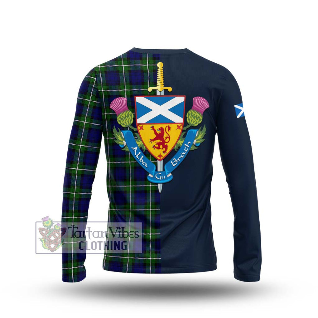 Tartan Vibes Clothing Forbes Modern Tartan Long Sleeve T-Shirt with Scottish Lion Royal Arm Half Style