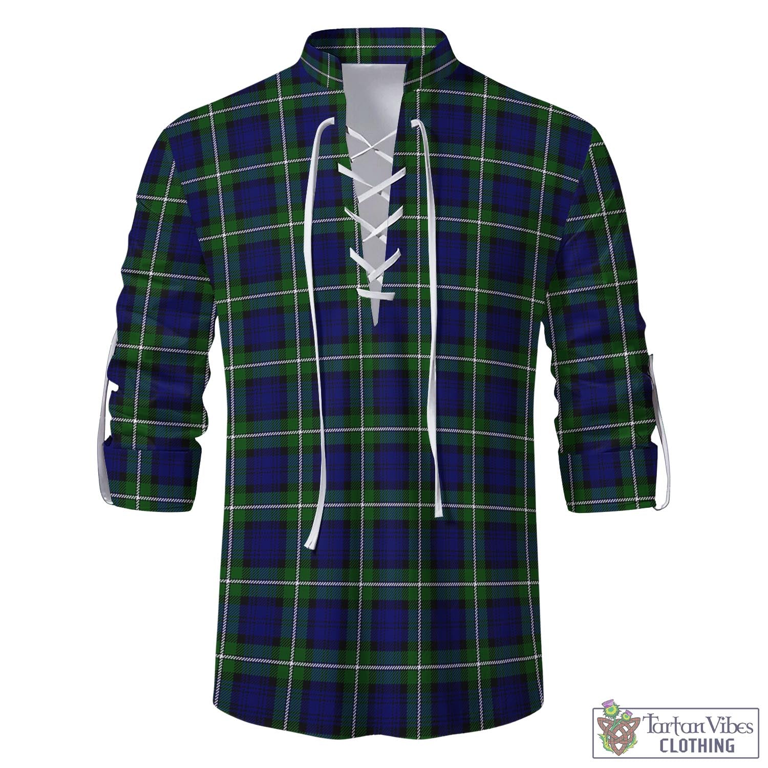 Tartan Vibes Clothing Forbes Modern Tartan Men's Scottish Traditional Jacobite Ghillie Kilt Shirt