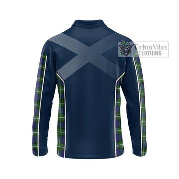 Forbes Modern Tartan Long Sleeve Polo Shirt with Family Crest and Lion Rampant Vibes Sport Style