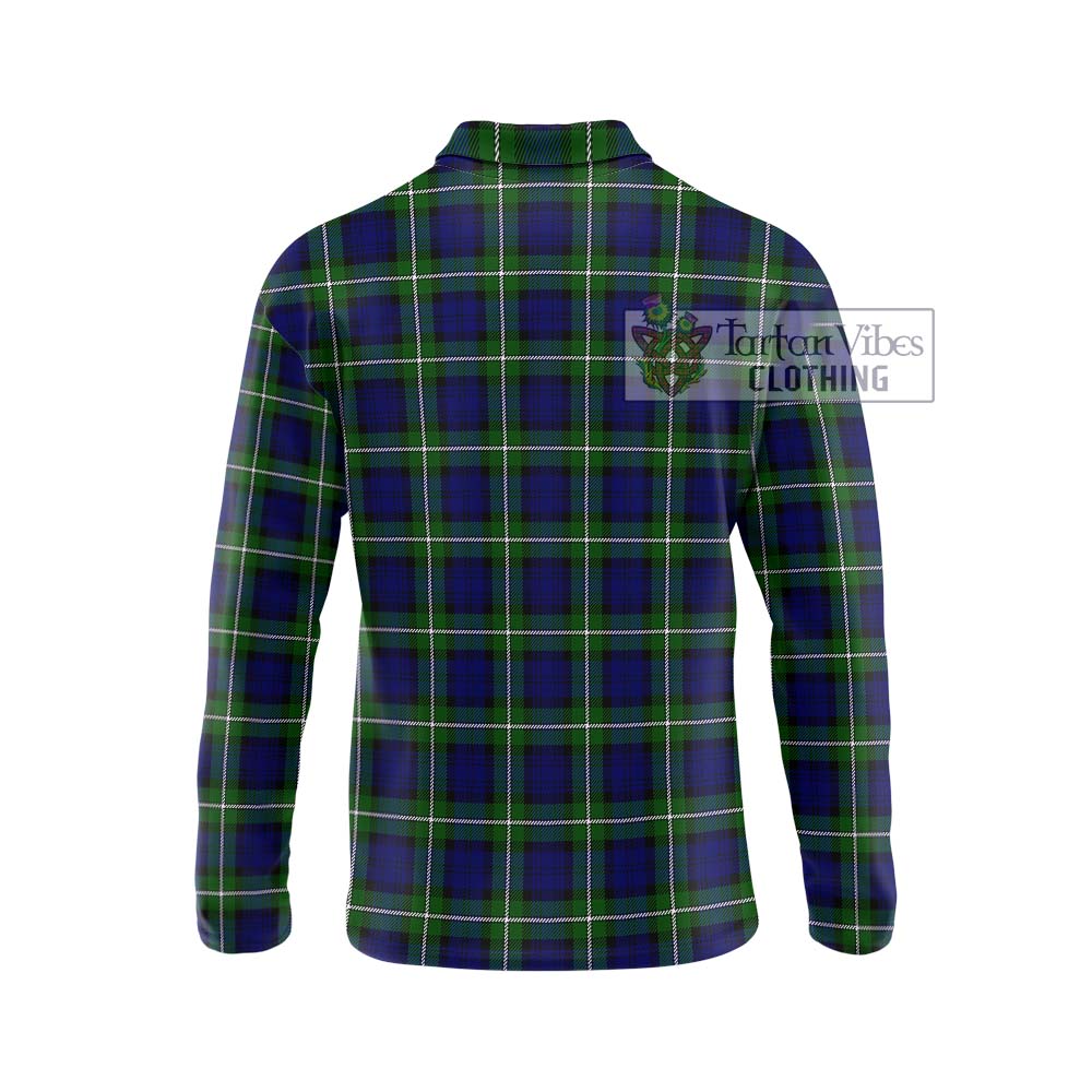 Forbes Modern Tartan Long Sleeve Polo Shirt with Family Crest DNA In Me Style - Tartanvibesclothing Shop