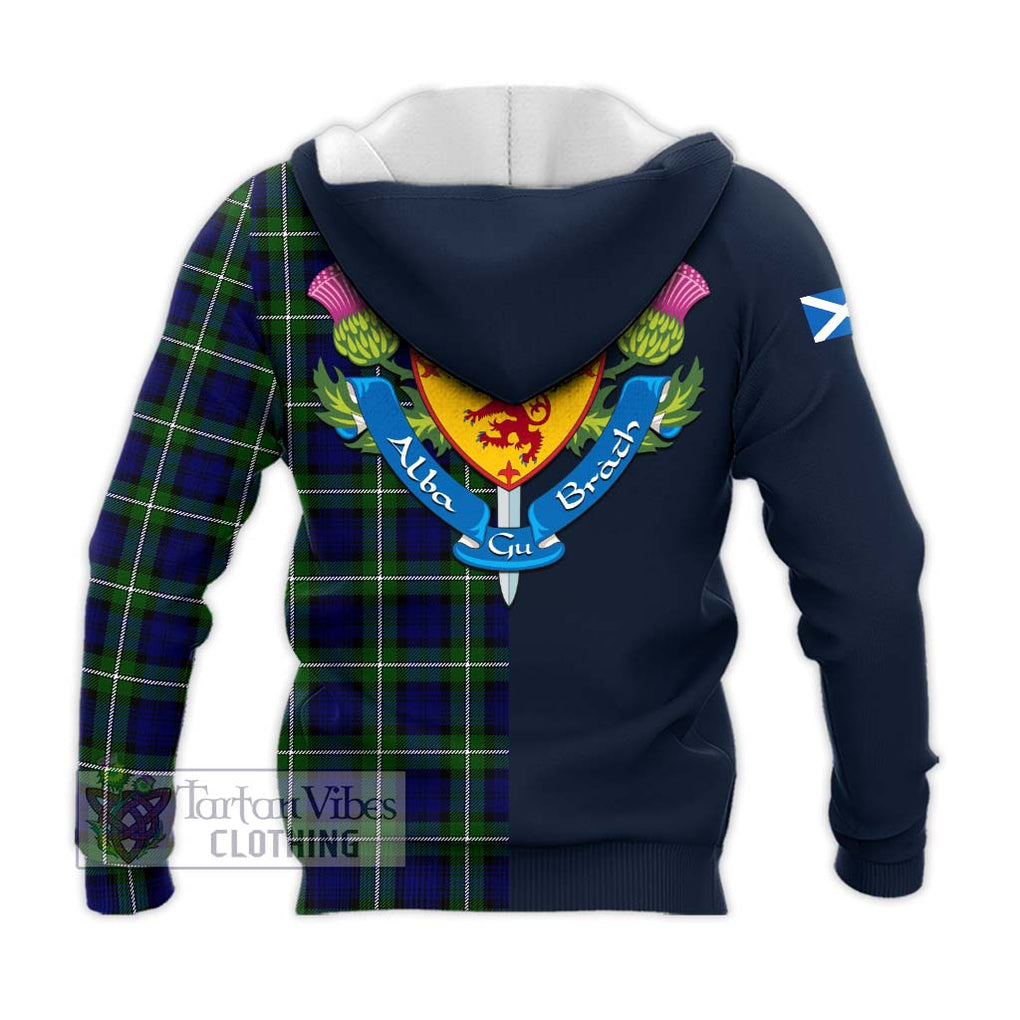 Tartan Vibes Clothing Forbes Modern Tartan Knitted Hoodie with Scottish Lion Royal Arm Half Style