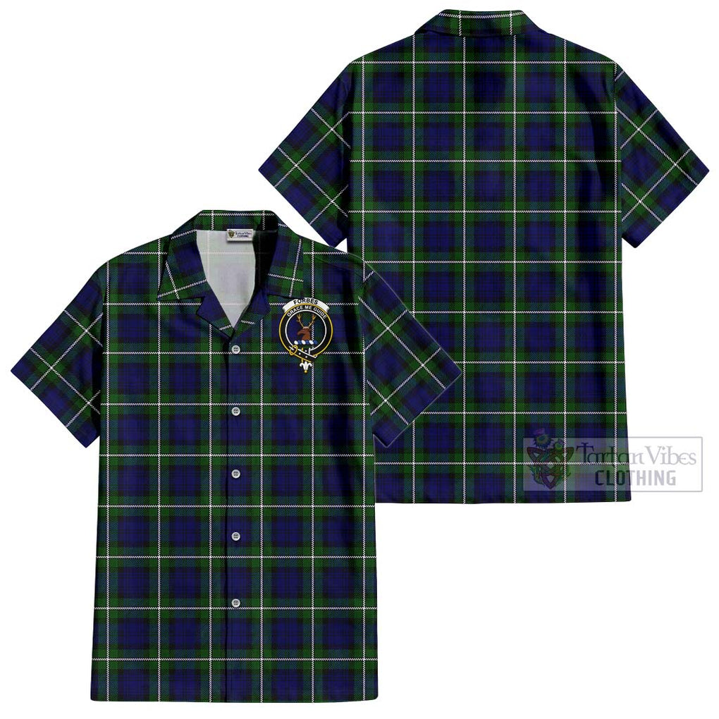 Forbes Modern Tartan Cotton Hawaiian Shirt with Family Crest Kid - Tartan Vibes Clothing