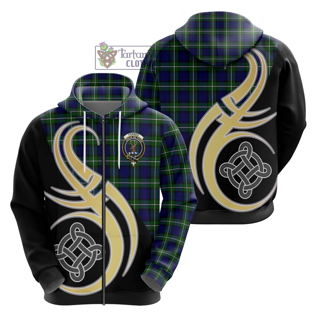 Forbes Modern Tartan Hoodie with Family Crest and Celtic Symbol Style - Tartan Vibes Clothing