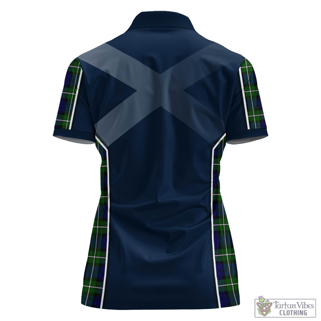 Tartan Vibes Clothing Forbes Modern Tartan Women's Polo Shirt with Family Crest and Scottish Thistle Vibes Sport Style