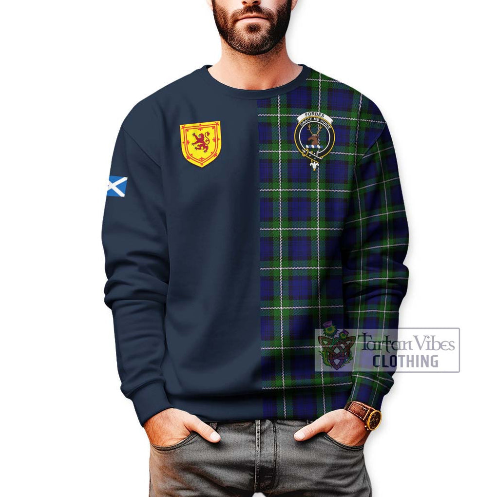 Tartan Vibes Clothing Forbes Modern Tartan Sweatshirt with Scottish Lion Royal Arm Half Style