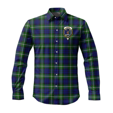 Forbes Modern Tartan Long Sleeve Button Up Shirt with Family Crest