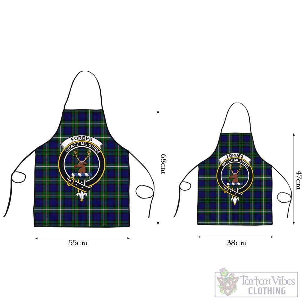 Forbes Modern Tartan Apron with Family Crest Black L 55x68 cm - Tartan Vibes Clothing