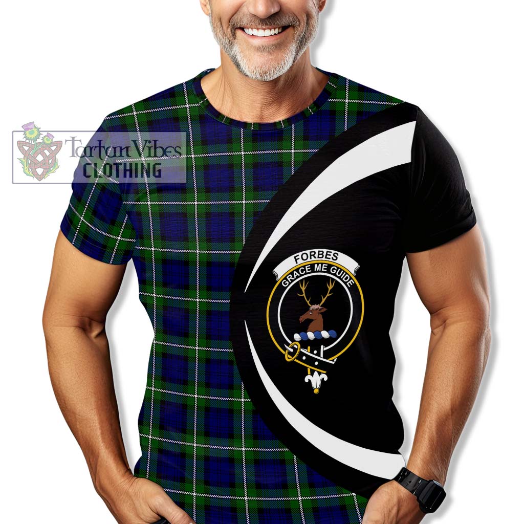 Tartan Vibes Clothing Forbes Modern Tartan T-Shirt with Family Crest Circle Style