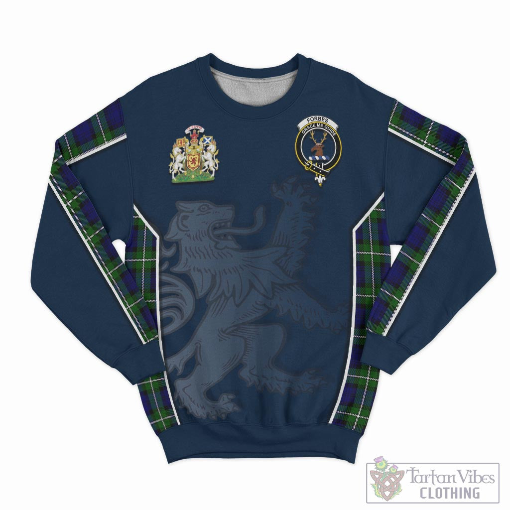 Tartan Vibes Clothing Forbes Modern Tartan Sweater with Family Crest and Lion Rampant Vibes Sport Style