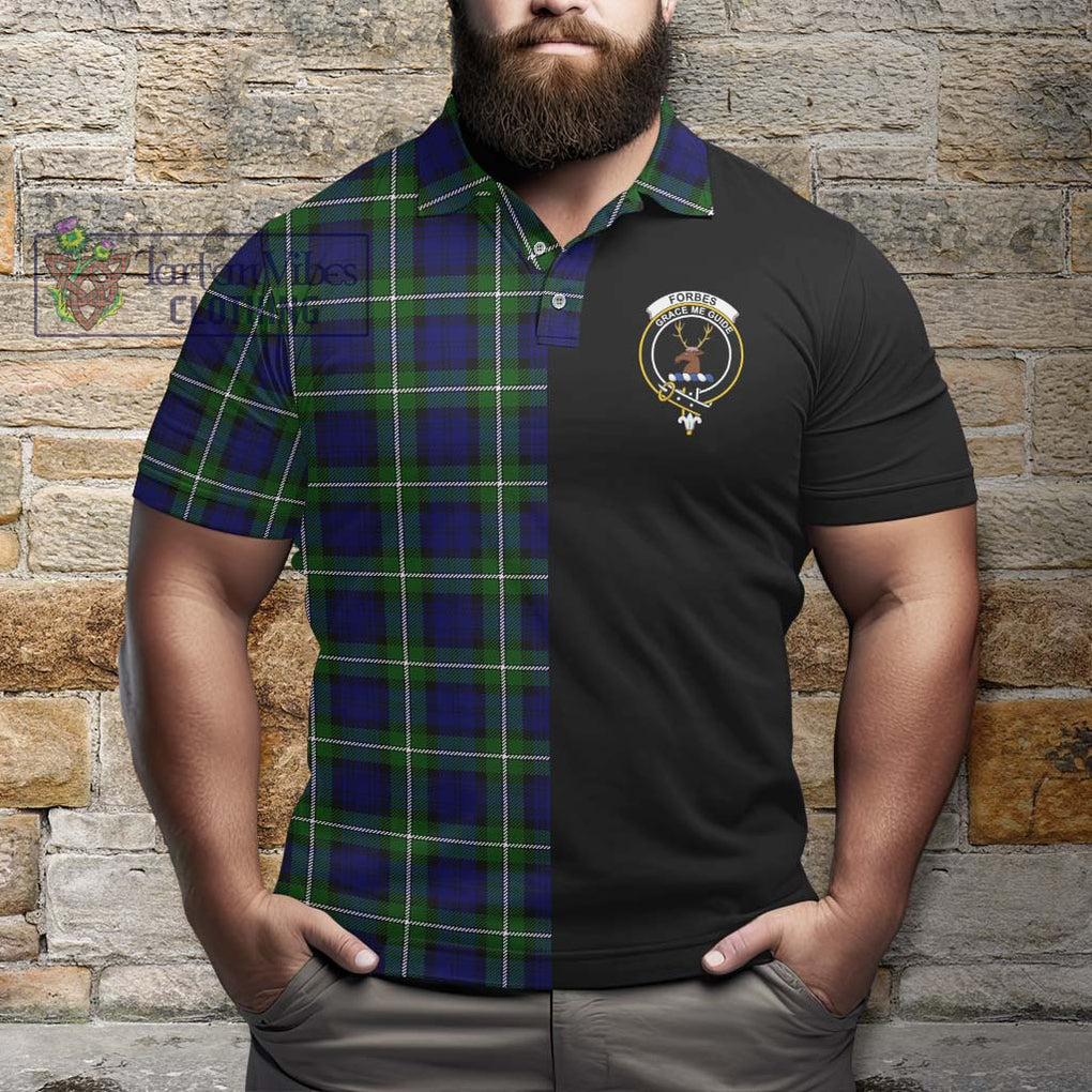 Forbes Modern Tartan Polo Shirt with Family Crest and Half Of Me Style - Tartanvibesclothing Shop