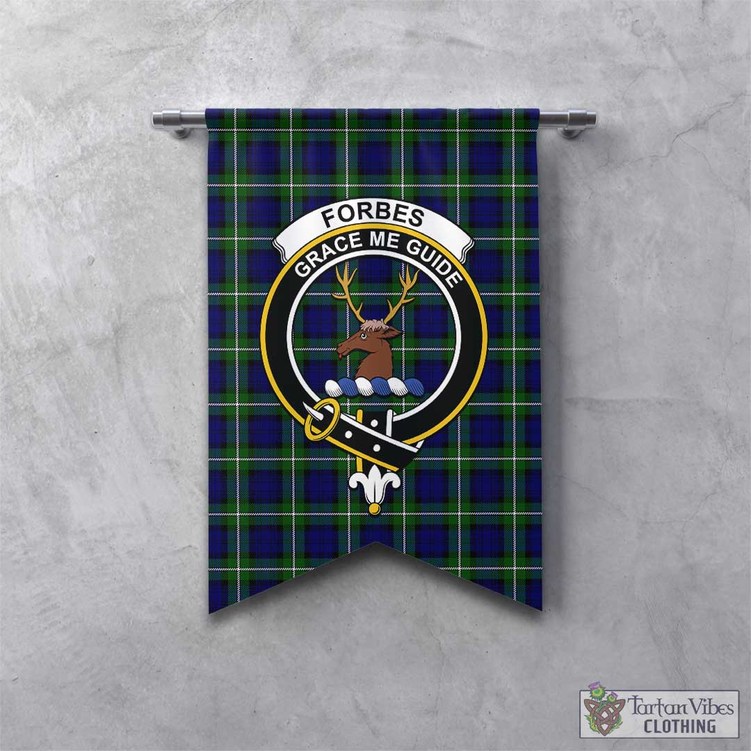 Tartan Vibes Clothing Forbes Modern Tartan Gonfalon, Tartan Banner with Family Crest