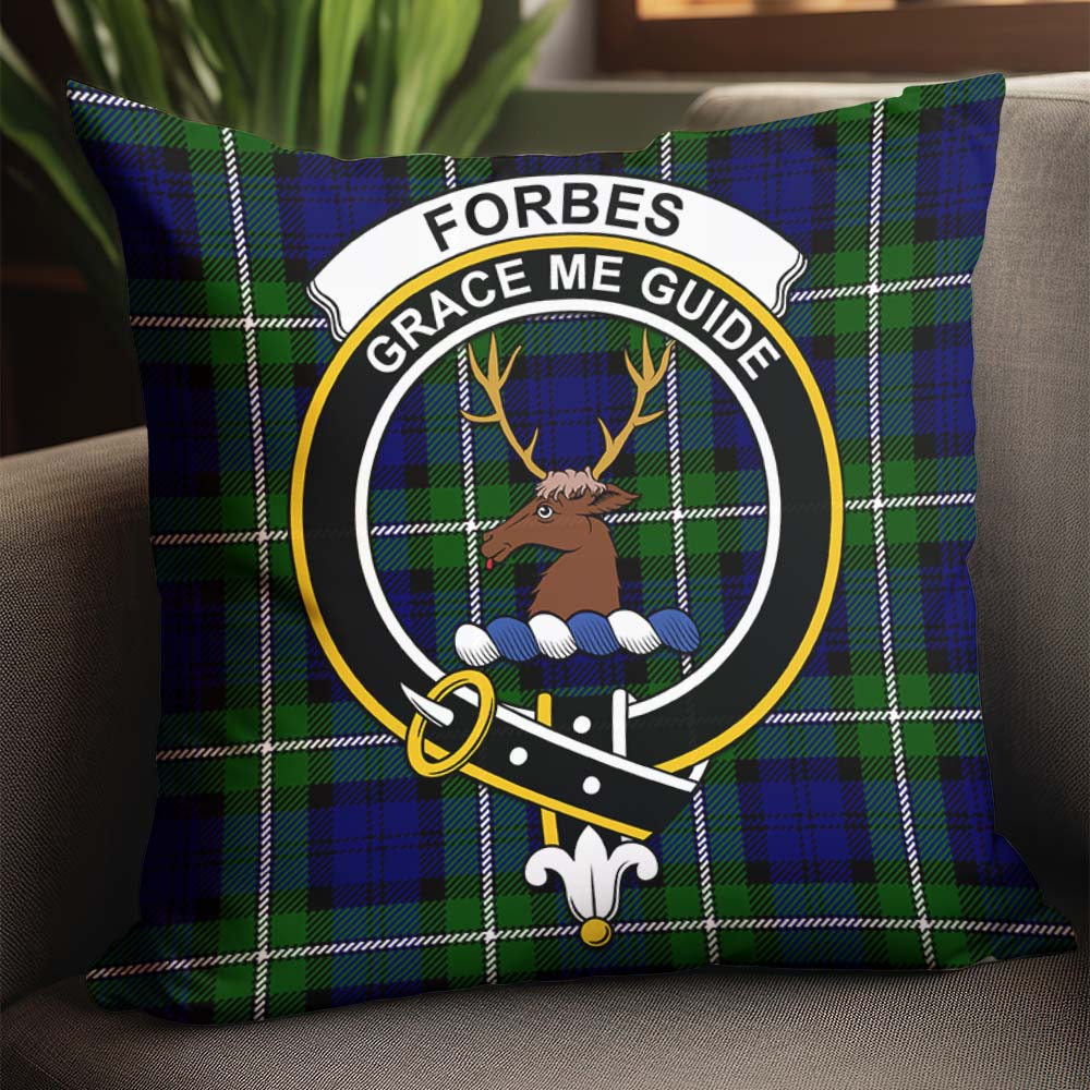 Forbes Modern Tartan Pillow Cover with Family Crest - Tartanvibesclothing