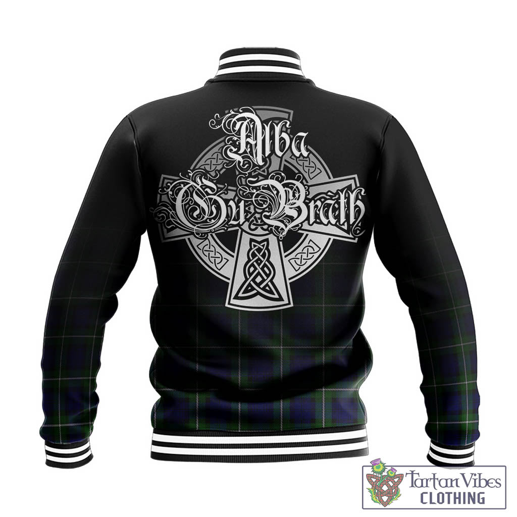 Tartan Vibes Clothing Forbes Modern Tartan Baseball Jacket Featuring Alba Gu Brath Family Crest Celtic Inspired