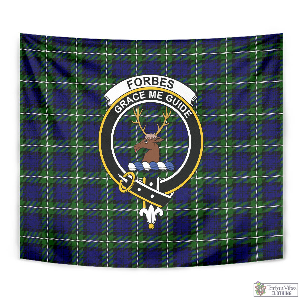 Tartan Vibes Clothing Forbes Modern Tartan Tapestry Wall Hanging and Home Decor for Room with Family Crest