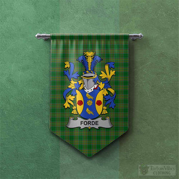 Forde Irish Clan Tartan Gonfalon, Tartan Banner with Coat of Arms Chevron - Tartan Vibes Clothing