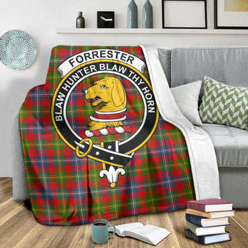 Forrester Modern Tartan Blanket with Family Crest