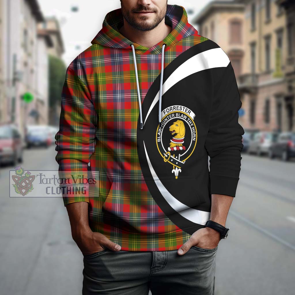 Tartan Vibes Clothing Forrester Tartan Hoodie with Family Crest Circle Style