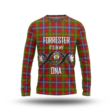 Forrester (Foster) Tartan Long Sleeve T-Shirt with Family Crest DNA In Me Style