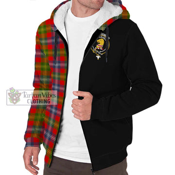 Forrester (Foster) Tartan Sherpa Hoodie with Family Crest and Half Of Me Style