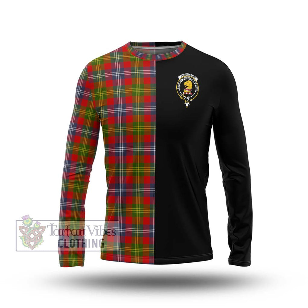 Forrester (Foster) Tartan Long Sleeve T-Shirt with Family Crest and Half Of Me Style Unisex - Tartanvibesclothing Shop