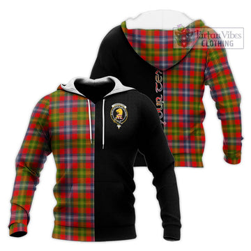 Forrester (Foster) Tartan Knitted Hoodie with Family Crest and Half Of Me Style