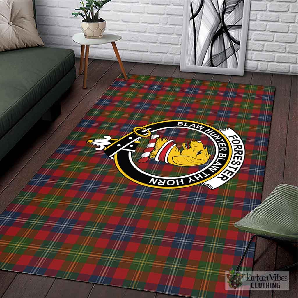 Tartan Vibes Clothing Forrester Tartan Area Rug with Family Crest